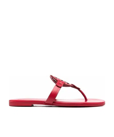 Tory Burch Miller Flip Flops In Red