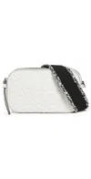 Tory Burch Miller Floral Embossed Mini Crossbody Bag Blanc