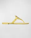 Tory Burch Miller Glossy Logo Thong Sandals In Lemon Ice