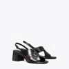 Tory Burch Miller Leather Logo Slingback Sandals In Perfect Black