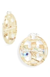 Tory Burch Miller Hoop Earrings In Abalone