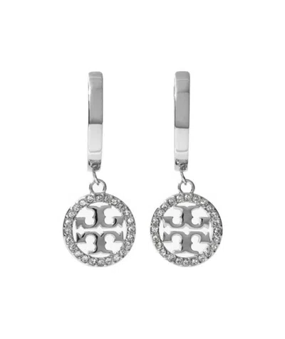 Tory Burch 'miller' Metallic Earings With Double T Logo Charm