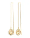 Tory Burch Miller Icon Pave Threader Earrings In Gold