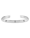 Tory Burch Miller Icon Stud Thin Cuff Bracelet In Silver