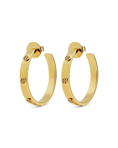 Tory Burch Miller Stud Hoop Earrings In Gold