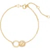 Tory Burch Miller Interlock Pavé Chain Bracelet In Gold