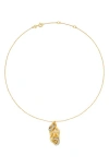 Tory Burch Miller Interlocking Pendant Necklace In Gold