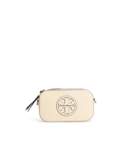 Tory Burch Miller Ivory Leather Mini Crossbody Bag In White