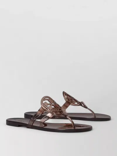 Tory Burch Miller Jelly Flat Flip Flop Sandal In Brown