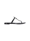 Tory Burch Black Leather Mini Miller Thong Slippers In Black