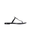 Tory Burch Black Leather Mini Miller Thong Slippers In Black