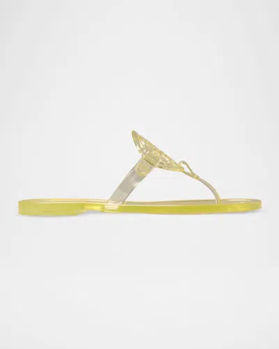 Tory Burch Miller Jelly Thong Sandals In Yellow