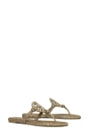 Tory Burch Miller Knotted Crystal Sandal In Dark Clay