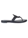 Tory Burch Miller Crystal-embellished Thong Sandals In Navy