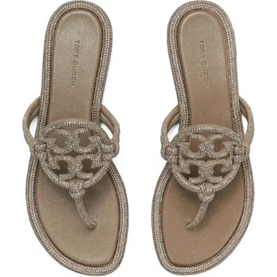 Tory Burch Miller Knotted Pavé Knotted Sandal In Dark Clay