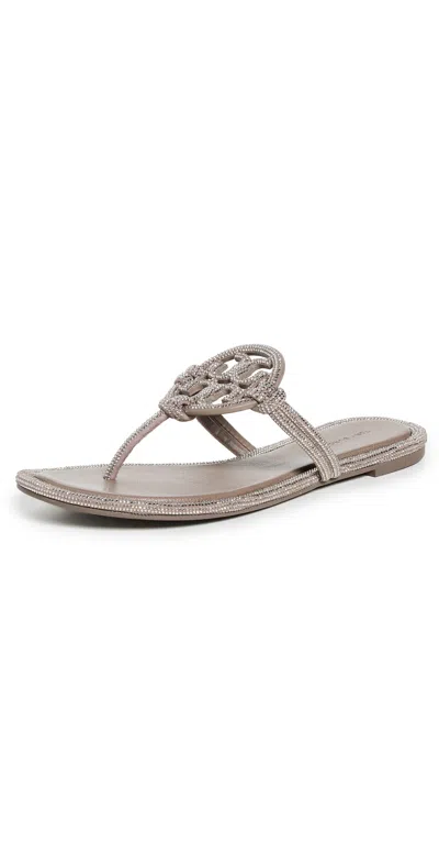 Tory Burch Miller Embellished Medallion Flat Thong Sandals In Neutral