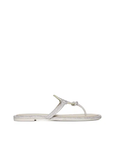 Tory Burch Miller Knotted Pave Sandals In Gray