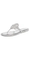 Tory Burch Crystal Embellished Sandal In Metallic