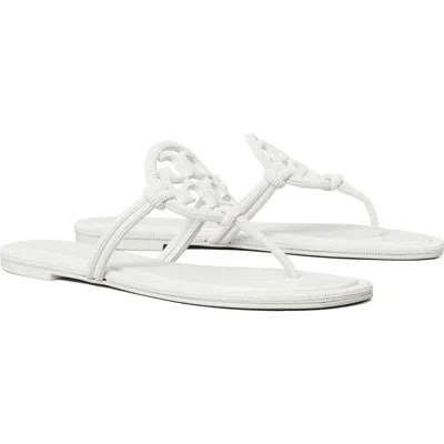 Tory Burch Miller Knotted Pavé Thong Sandal In White