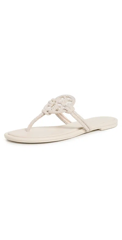 Tory Burch Miller Knotted Pearl Sandals Light Cream In Neutral
