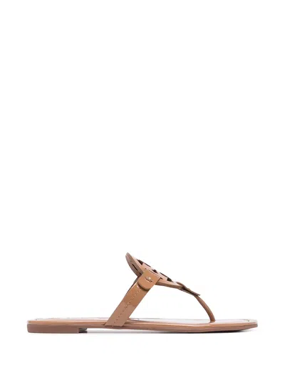 Tory Burch Miller Laser-cut Logo Sandals In Brown
