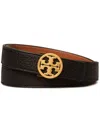 Tory Burch Miller Leather Belt In Black