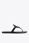 Tory Burch Miller Leather Flats Sandals In Black
