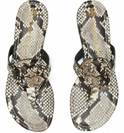 Pre-owned Tory Burch Miller Leather Sandal Spark Gold Warm Roccia 7 7.5 8 8.5 9 9.5 10