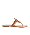 Tory Burch Miller Soft Leather Thong Sandals In Brown