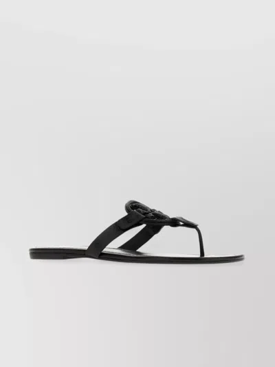 Tory Burch Miller Leather Sandals Detail Embellished In Black