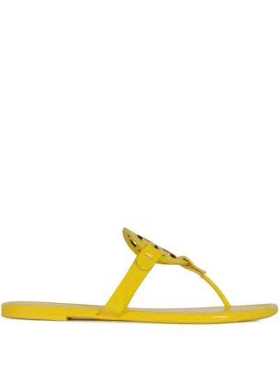 Tory Burch Miller Leather Sandals In Yellow