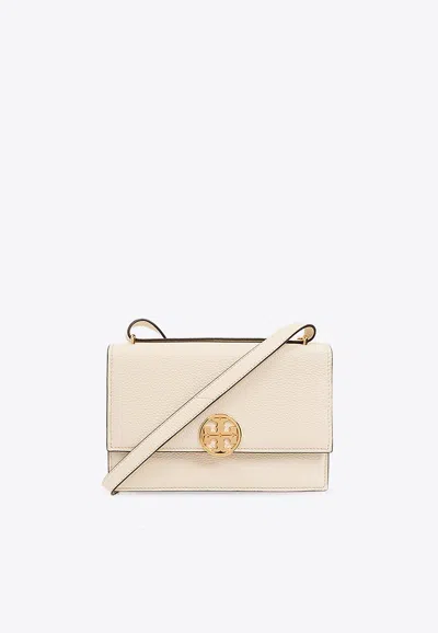 Tory Burch Miller Leather Shoulder Bag In Cream