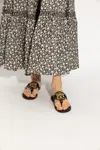 Tory Burch ‘miller' Leather Slides With Logo In Black