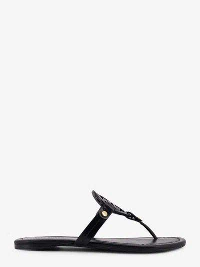 Tory Burch Miller Leather Thong Sandals In Black