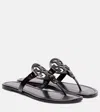 Tory Burch Miller Leather Thong Sandals In Black
