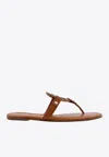 Tory Burch Miller Calf Leather Sandal In Brown