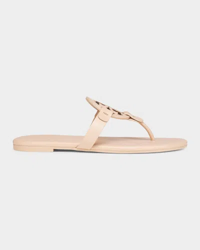 Tory Burch Miller Leather Thong Sandals In Neutral