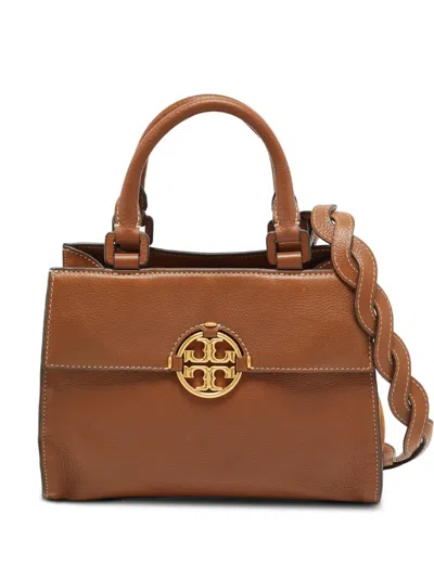 Pre-owned Tory Burch Miller Leather Tote Bag In Brown