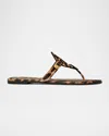 Tory Burch Miller Printed Patent Sandal In Classic Leopard
