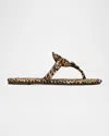 Tory Burch Miller Leopard-printed Calf Hair Sandals In Multi