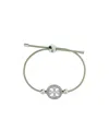 Tory Burch Miller Slider Leather Bracelet In Gray