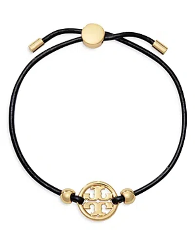 TORY BURCH MILLER LOGO CHARM COLOR CORD SLIDER BRACELET