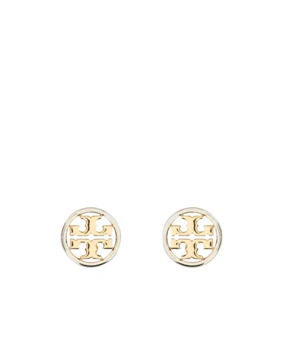 Tory Burch Miller Logo Earrings In Yellow