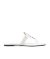 Tory Burch Miller Soft Leather Thong Sandals In White