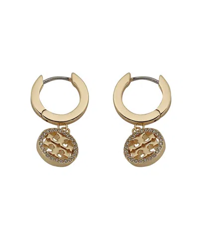 TORY BURCH MILLER LOGO HOOP EARRINGS