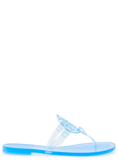 Tory Burch Miller Logo Jelly Sandals In Blue