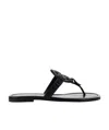 Tory Burch Miller Pave Logo Thong Sandals In Black