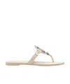 Tory Burch Miller Logo-plaque Sandals In Nude