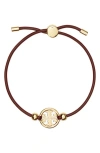 Tory Burch Miller Logo Slider Bracelet In Tory Gold/tomato Red