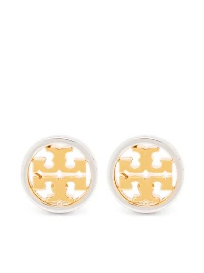 Tory Burch Miller Logo-stud Earrings In Gold